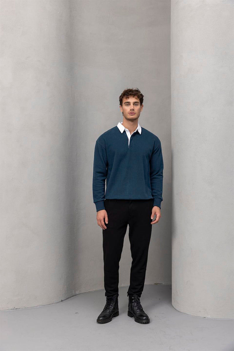 Sweat Homme Luis Col Polo en Maille Selanik