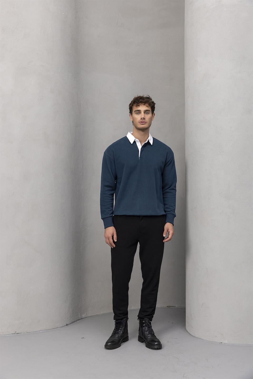 Sweat Homme Luis Col Polo en Maille Selanik