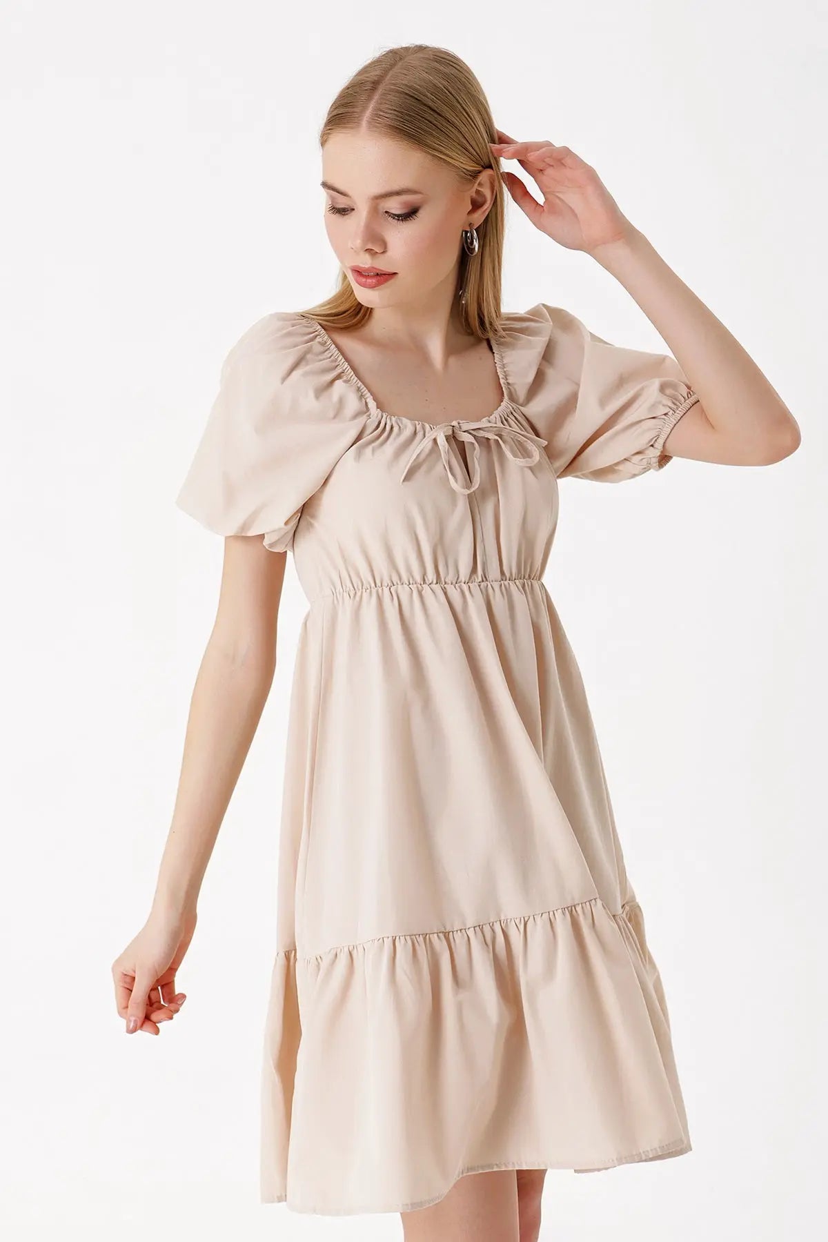 2351 kloş poplin elbise - Justyol