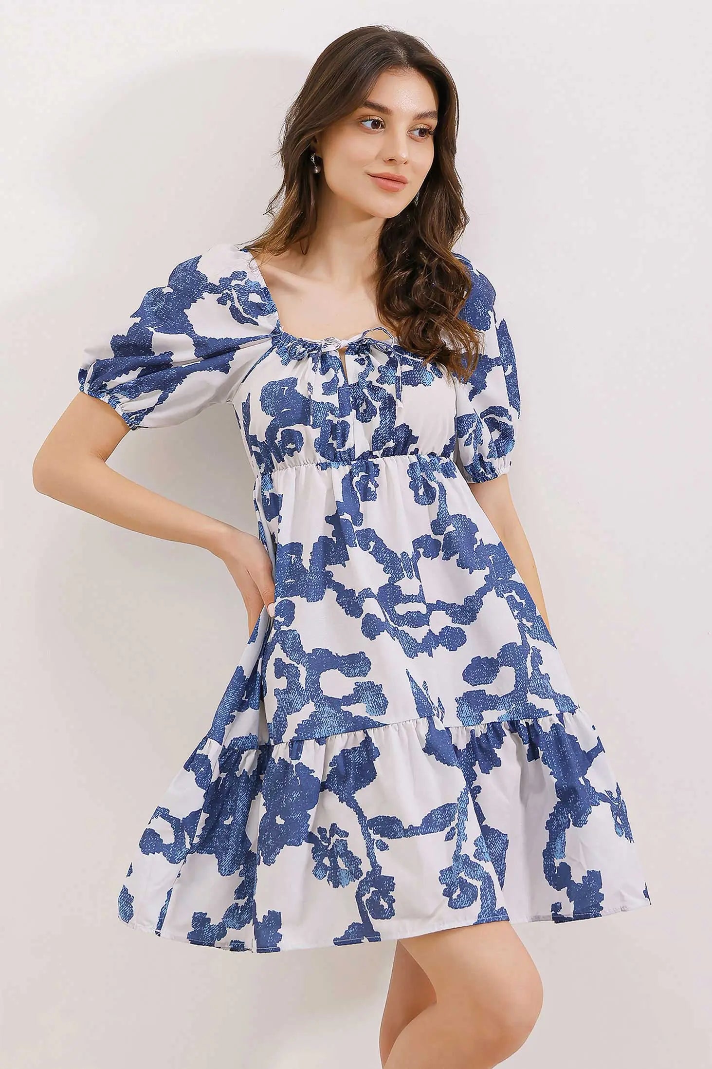 2351 kloş poplin elbise - Justyol