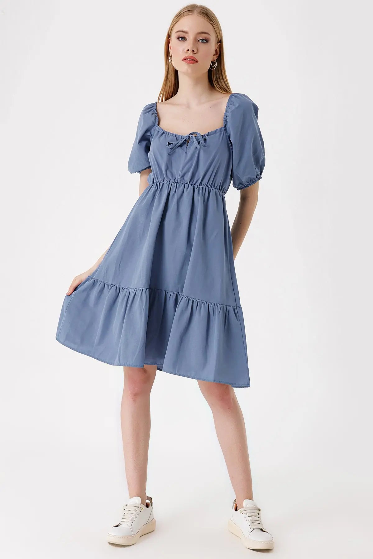 2351 kloş poplin elbise - Justyol