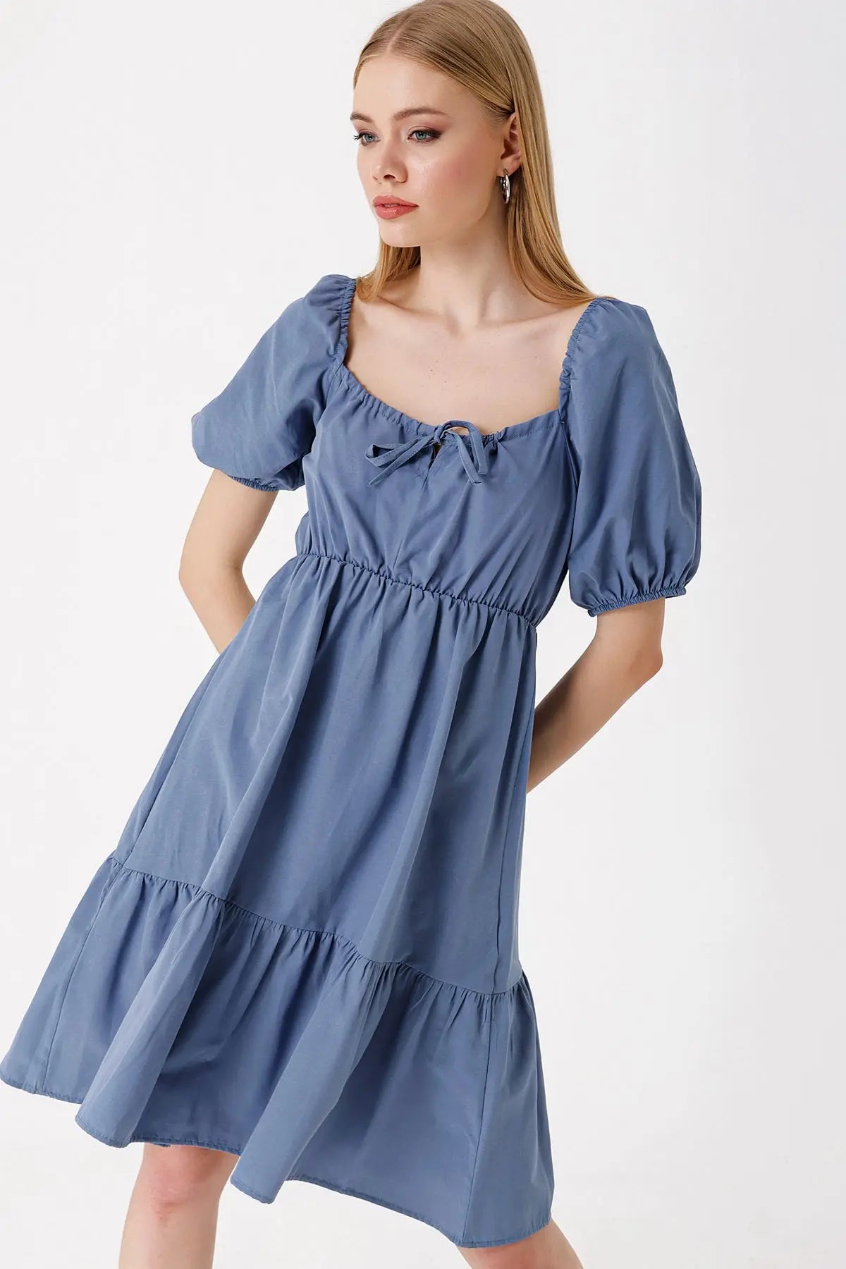 2351 kloş poplin elbise - Justyol