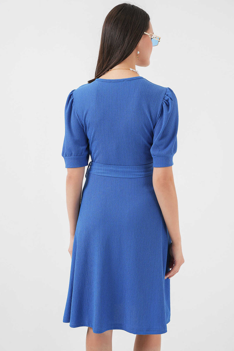 Robe Femme Maille avec Ceinture – Coupe Évasée