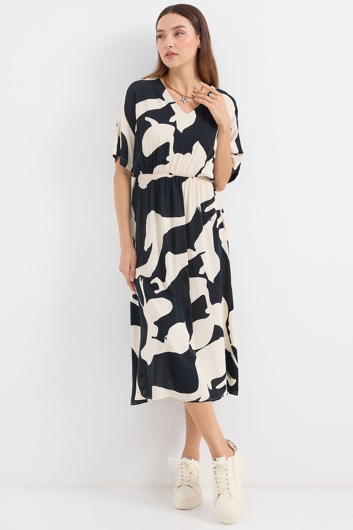 <tc>Robe à motif avec taille élastique 2511.</tc>