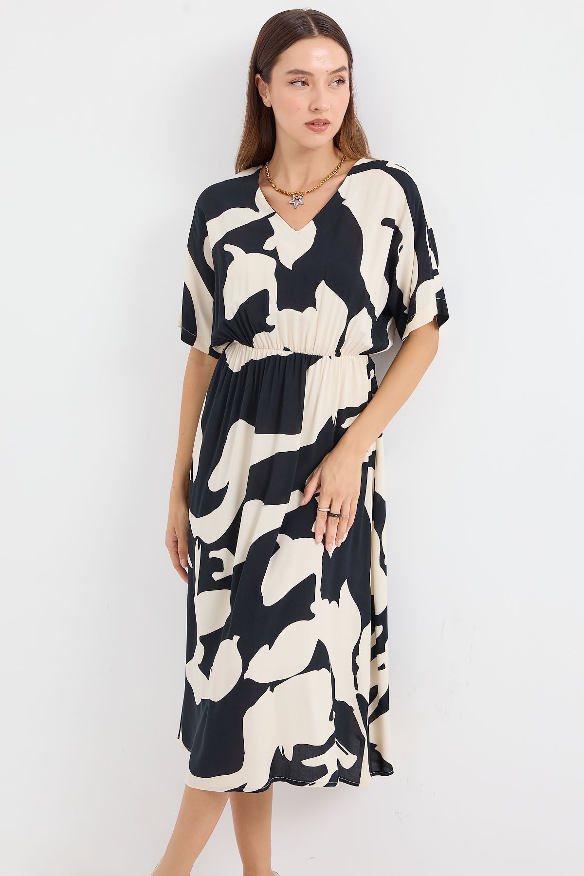 <tc>Robe à motif avec taille élastique 2511.</tc>