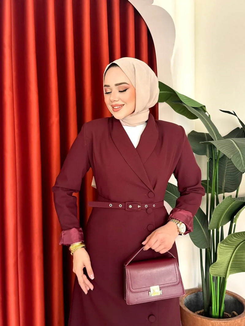 Robe femme longue boutonnée avec ceinture Irmak