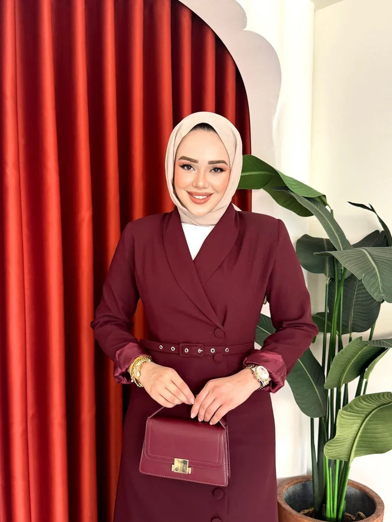 Robe femme longue boutonnée avec ceinture Irmak