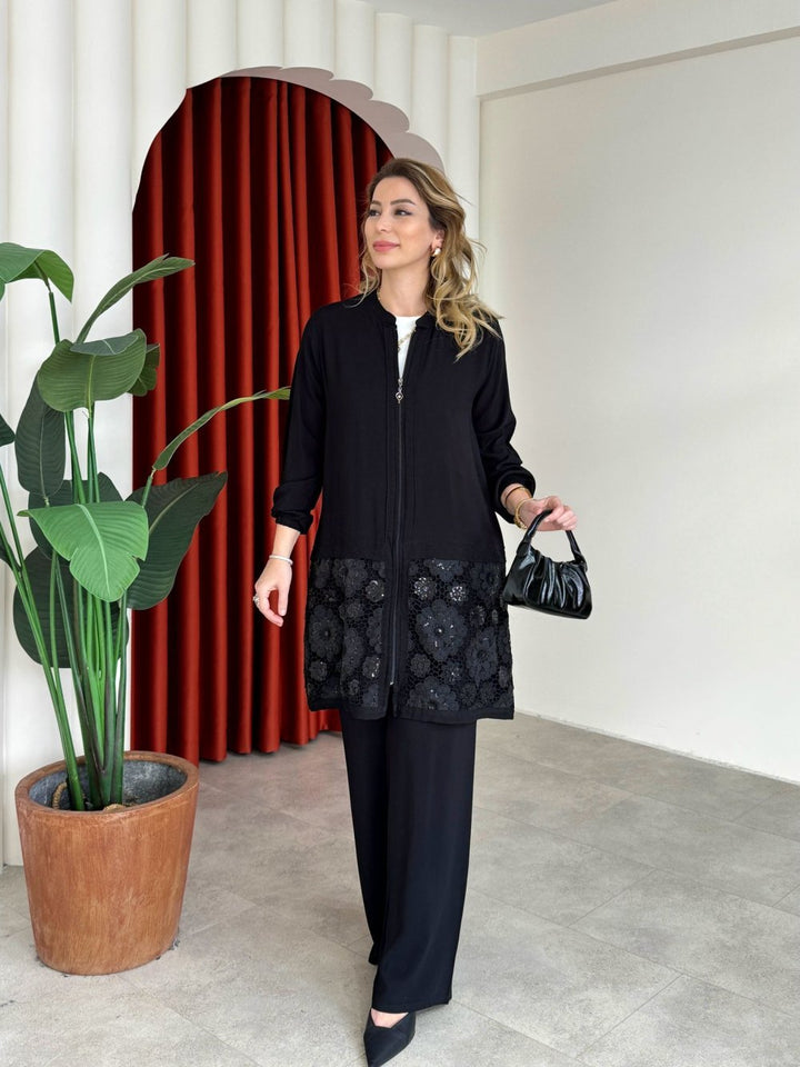 Ensemble femme tunique et pantalon en viscose