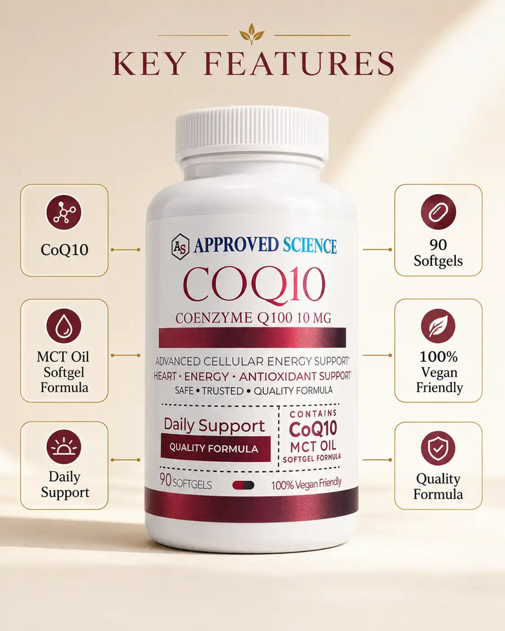 CoQ10 10 mg + Huile MCT – 90 Softgels | Coenzyme Q10