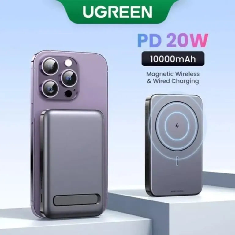 UGREEN Power Bank Magnétique Sans Fil 10000mAh 20W MagSafe avec Support Intégré Maroc