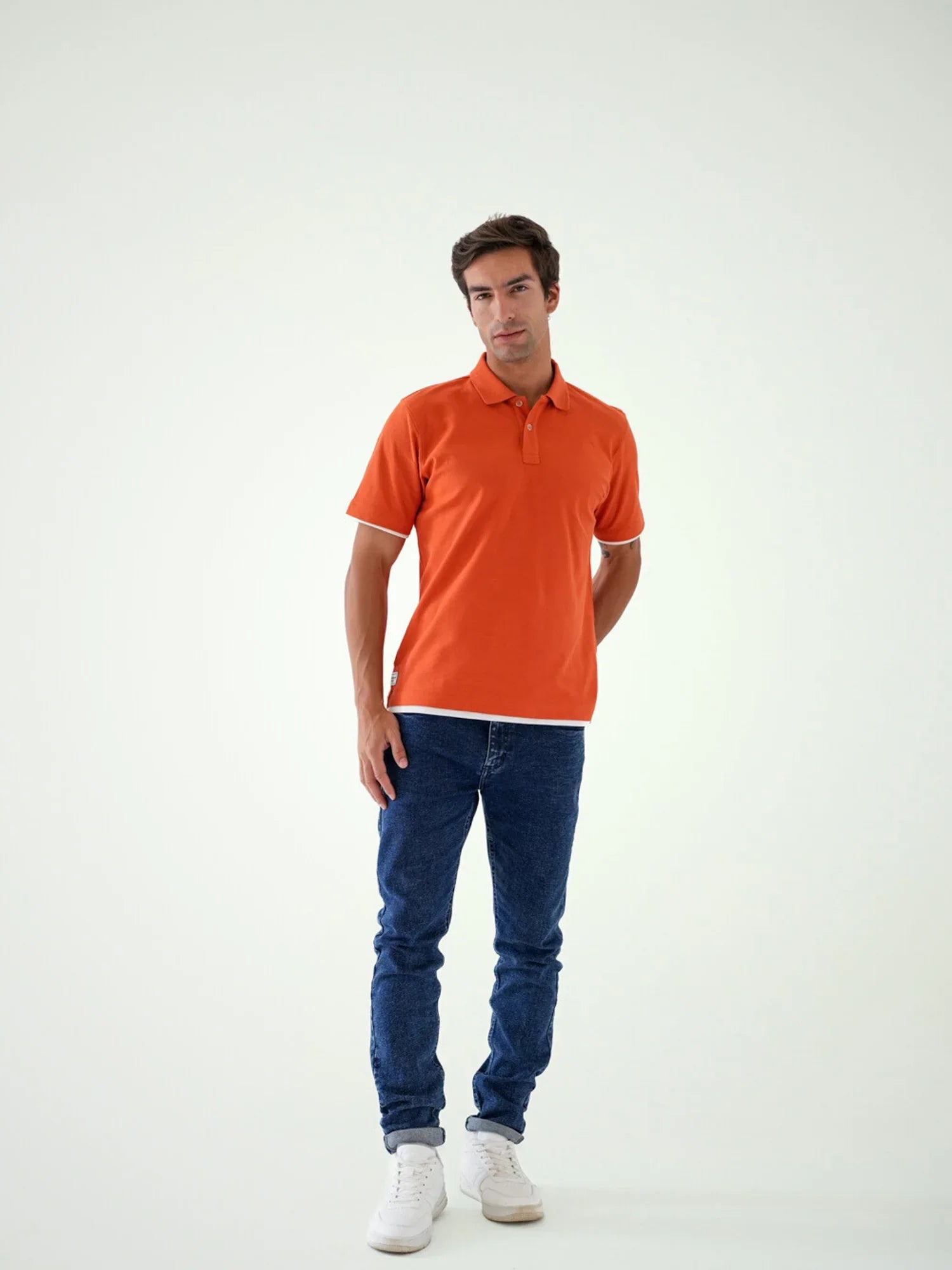 Polo pour homme avec bords blancs - POS24SBTR21813TM1