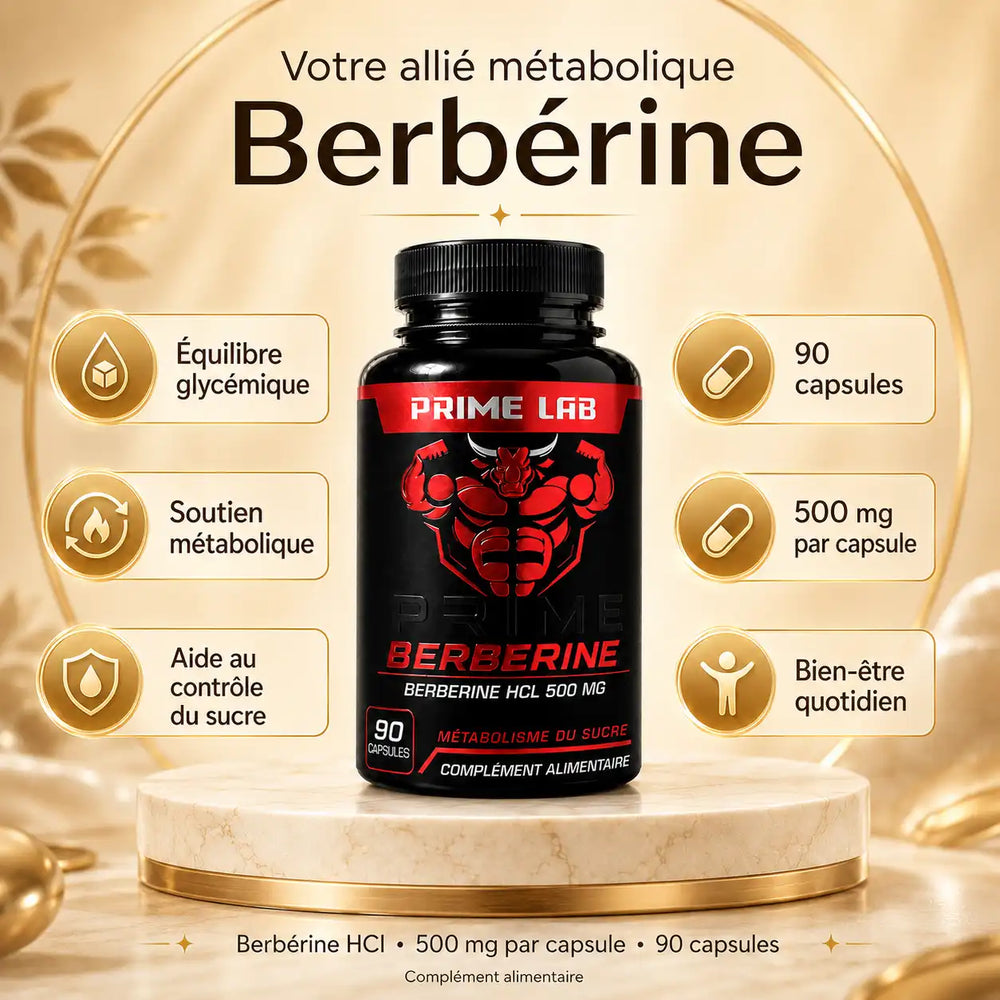 Berbérine HCl 500 mg – 90 Capsules | Complément Métabolique