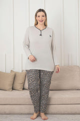 <tc>"Ensemble de pyjama long à manches pour grande taille en coton à motifs, modèle X-Dreamy."</tc>