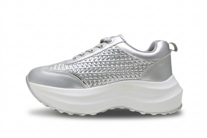 Baskets Plateforme Femme Chunky Effet Tressé Confortables