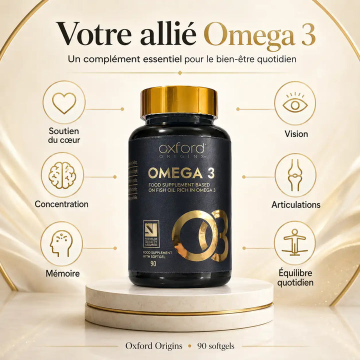 Oméga 3 EPA DHA – Huile de Poisson – 90 Softgels