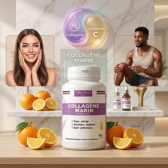 Collagène Marin & Vitamine C – Complément Alimentaire (60 Gélules)