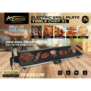 شواية كهربائية AZATECH XXL بلانشا 70 سم – سطح غير لاصق بقوة 2000 واط