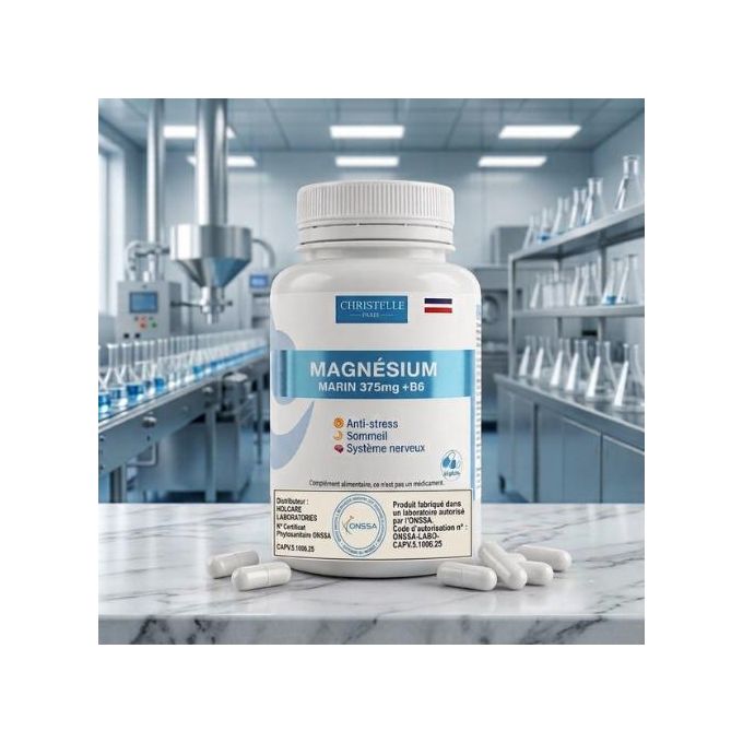 Magnésium Marin 375mg + B6 - Anti-Stress & Sommeil 60 Gélules