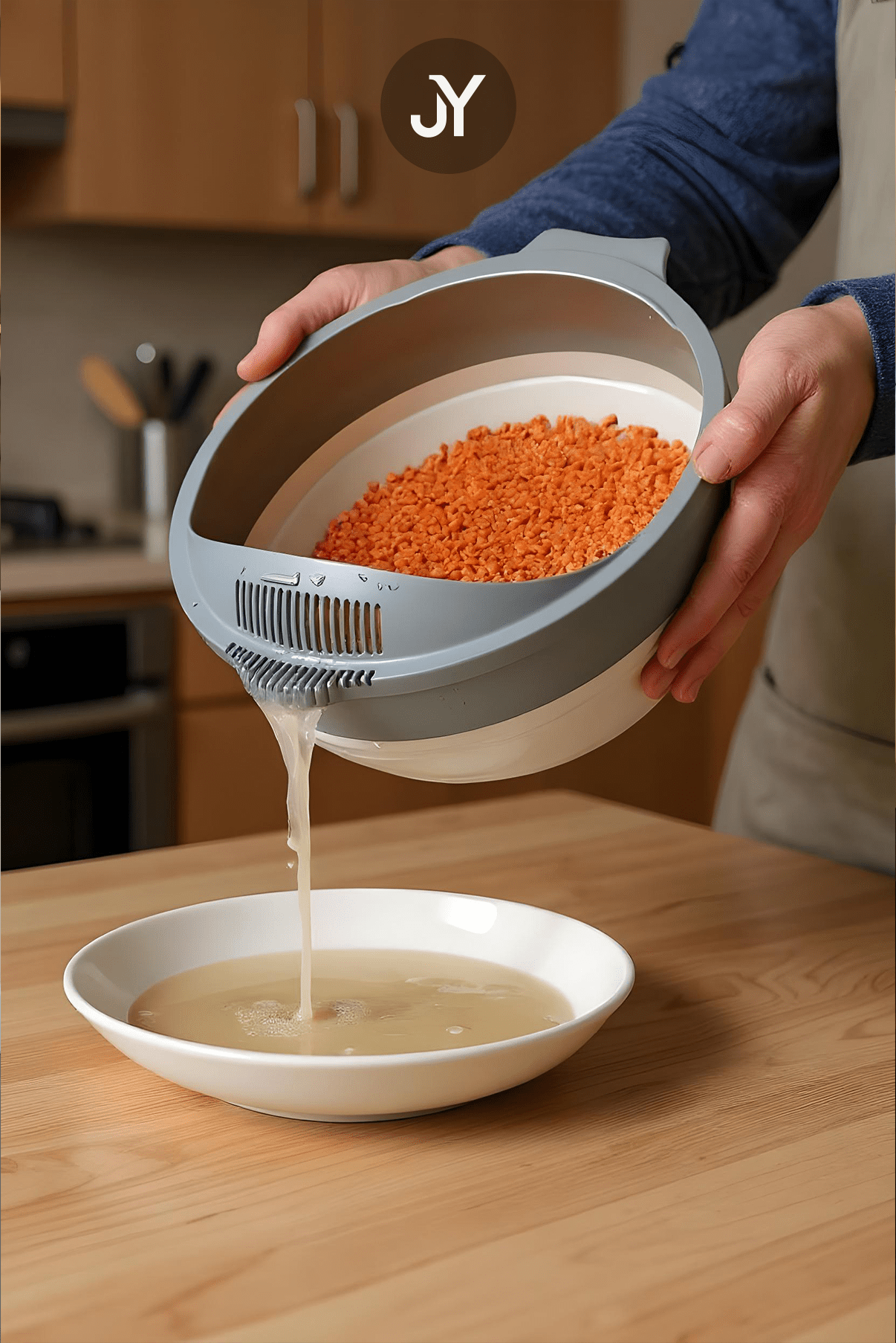 3'ü 1 Arada Katlanabilen Mikser Karıştırma Kabı, Süzgeç, Badya 4 Parça Mutfak Hazırlık ve Çeyiz Seti - Justyol