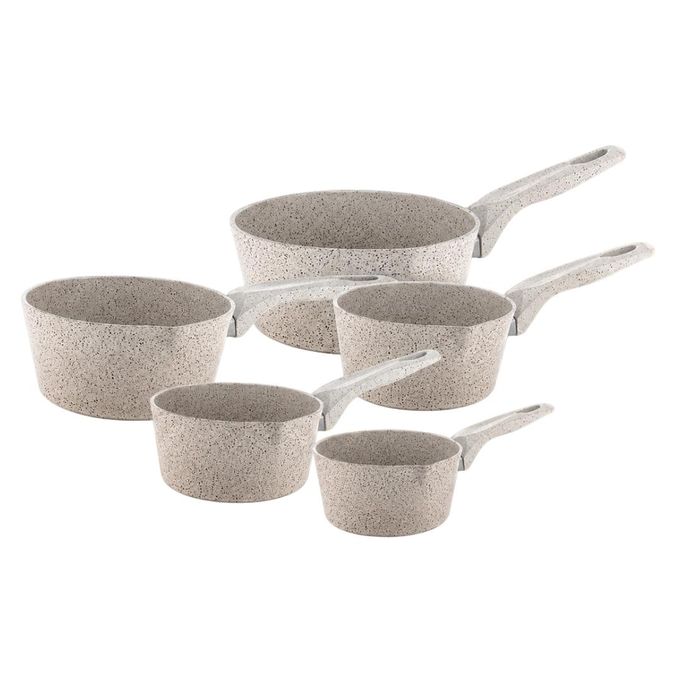 Kenz 5 Casseroles en Aluminium Granit Antiadhésif Poignées Bakélite