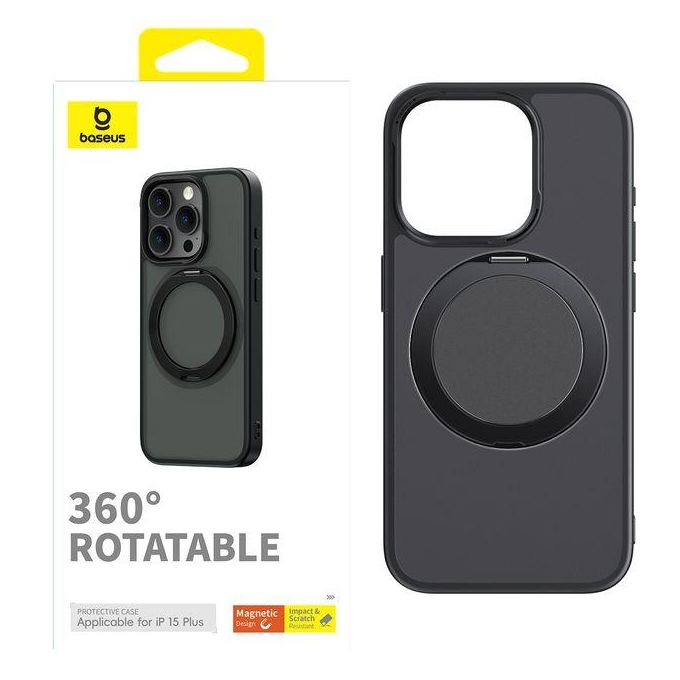 Baseus SkyRing Coque iPhone 15 Plus MagSafe avec Anneau Rotatif 360°