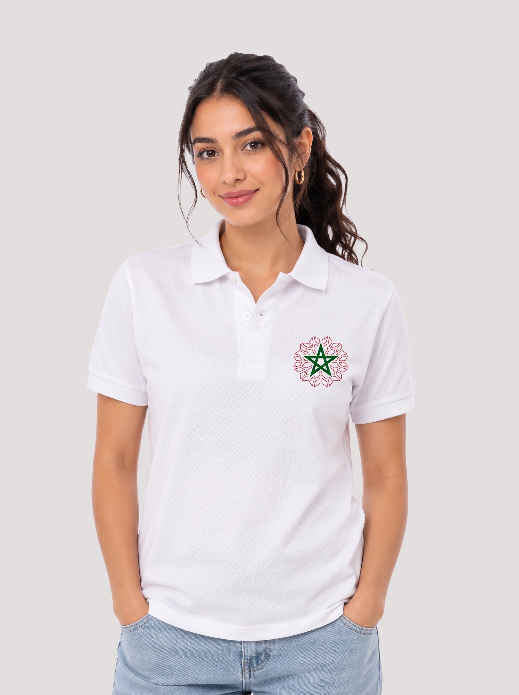 Polo graphique unisexe – Édition Maroc Coupe du Monde 2026
