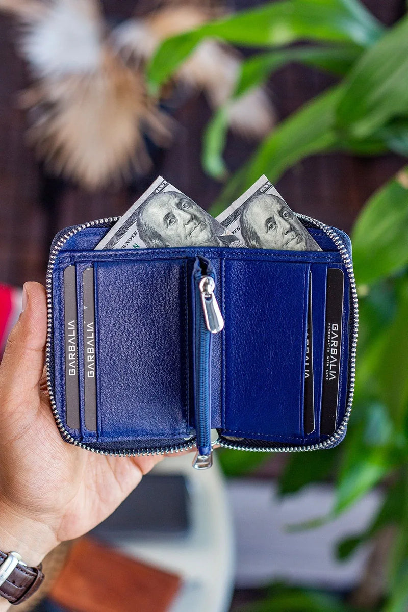 Portefeuille unisexe en cuir véritable Crazy Leather zippé avec porte-monnaie – Taba Sydney
