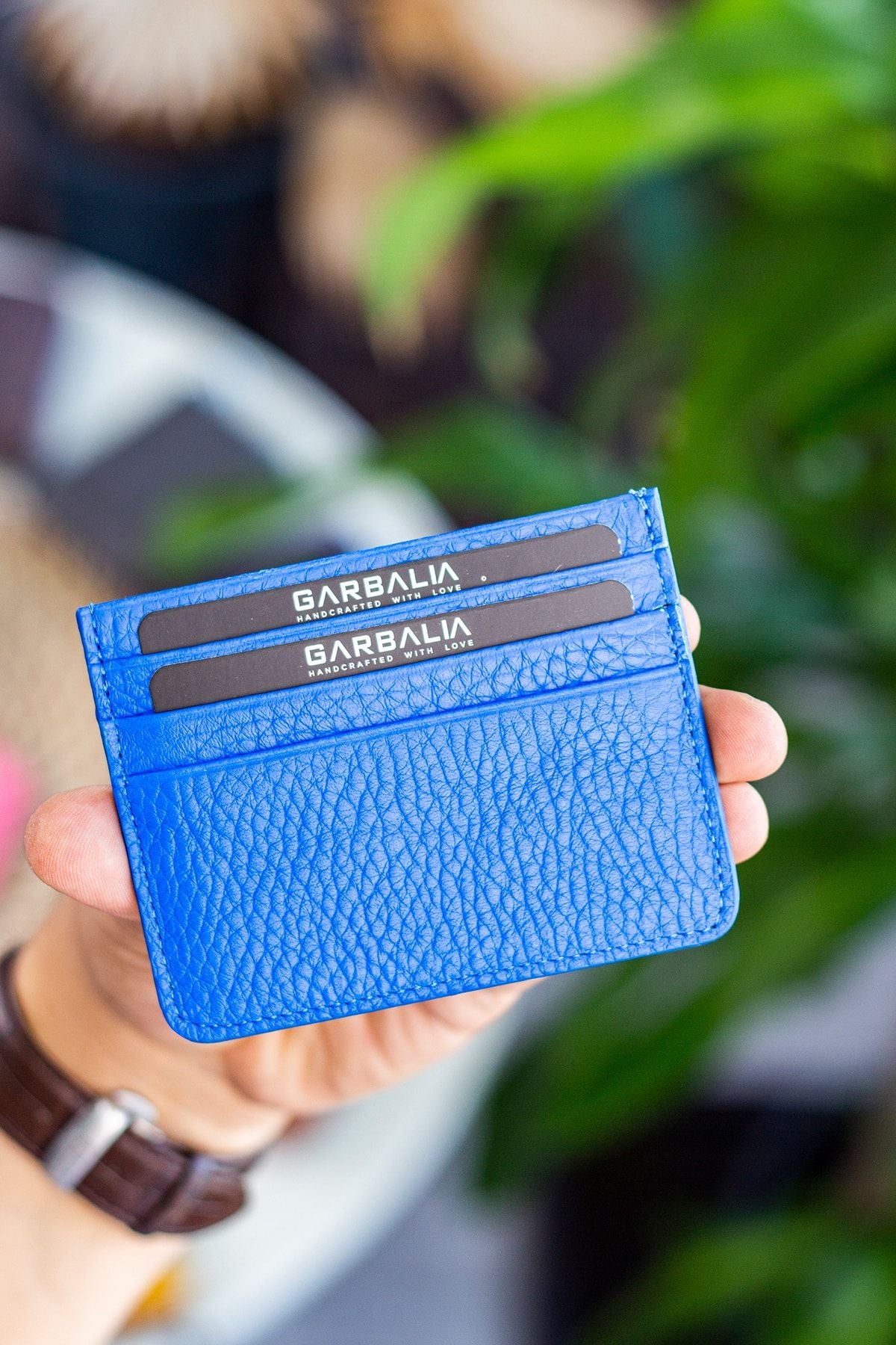 Cape Hakiki Deri Örgü Desenli Ince Unisex Siyah Kartlık - Justyol