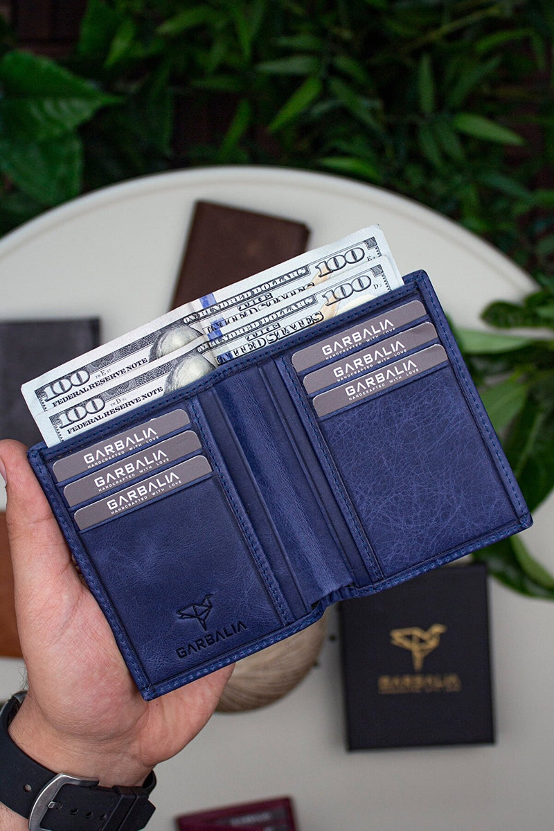 Porte-cartes en cuir véritable Crazy Leather vert – Utah