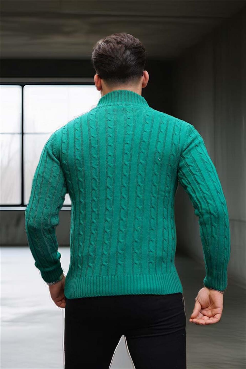 Pull Homme Bardem Maille Torsadée Demi-Zip