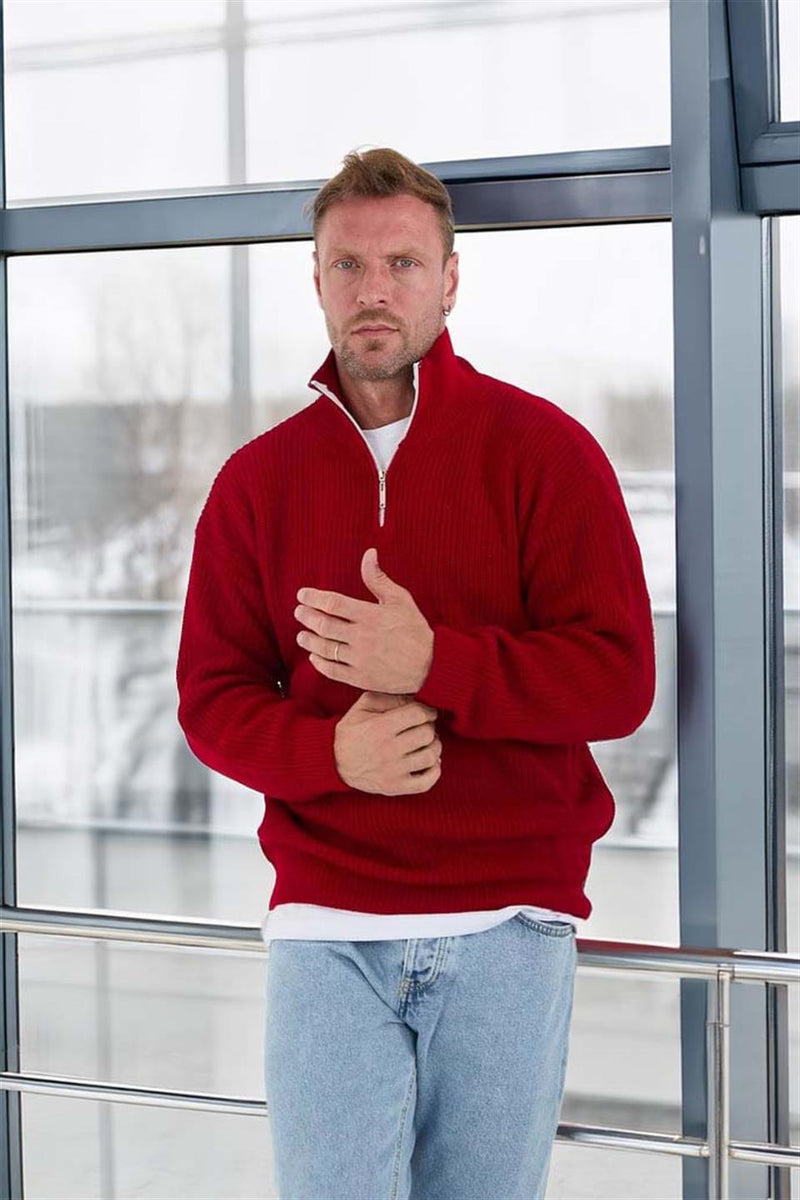 Pull Homme Nolan Maille Selanik Demi-Zip Oversize