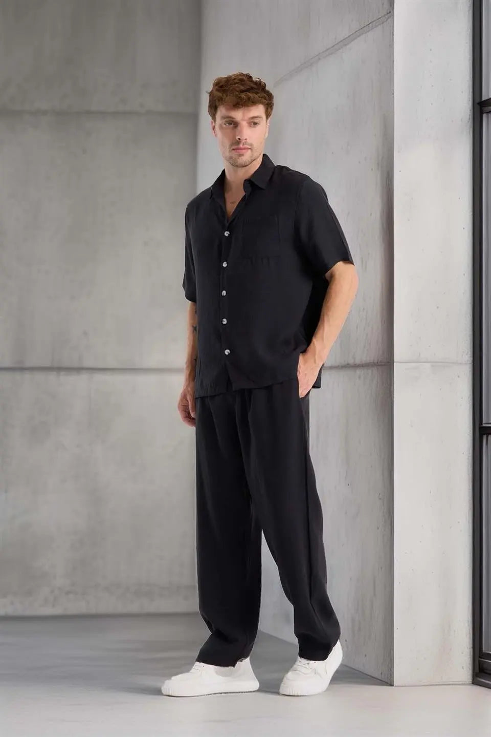 modal kumaş rahat kalip düz paça jogger erkek pantolon - Justyol