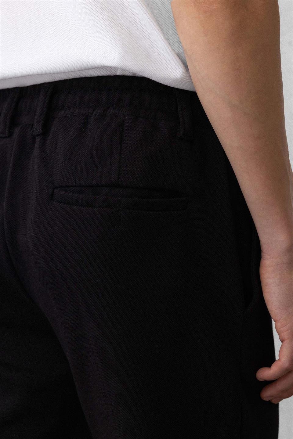 akira örme pike kumaş beli lastikli fermuarli erkek pantolon - Justyol