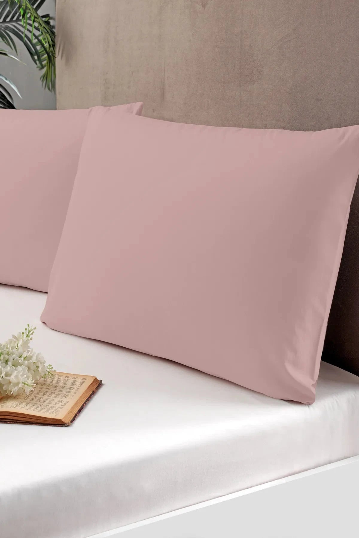 Pierre Cardin 2'li Pamuk Saten Yastık Kılıfı Pudra Pierre Cardin