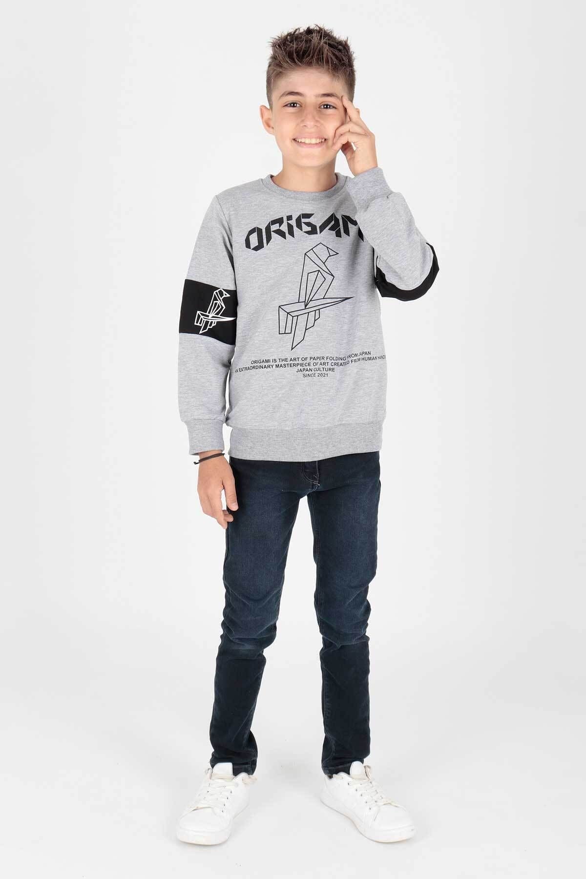 <tc>Sweat à imprimé Origami pour garçon Ahenk Kids AK15160</tc>