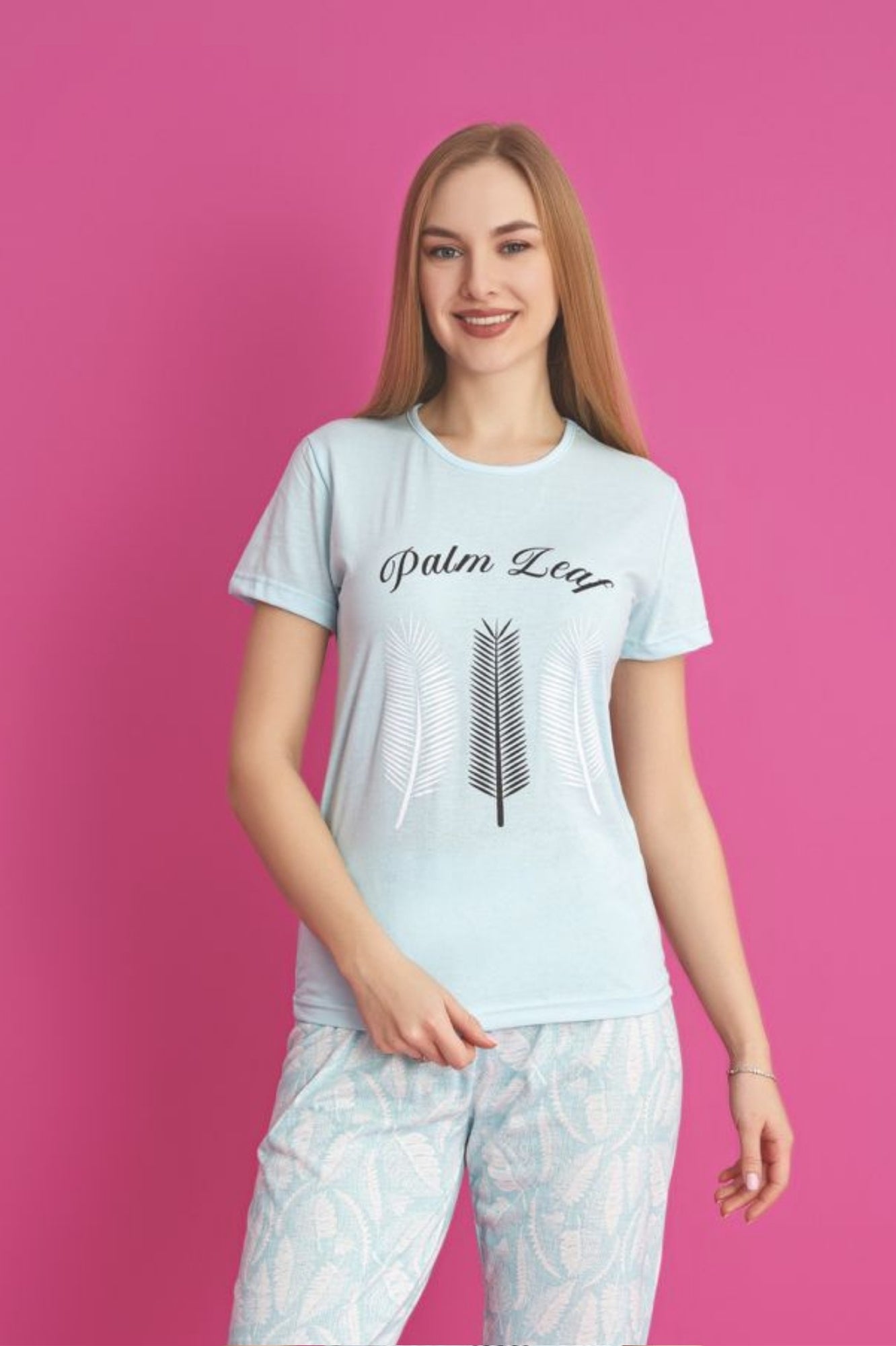 dreamy pamuklu desenli kisa kollu pijama takimi - Justyol