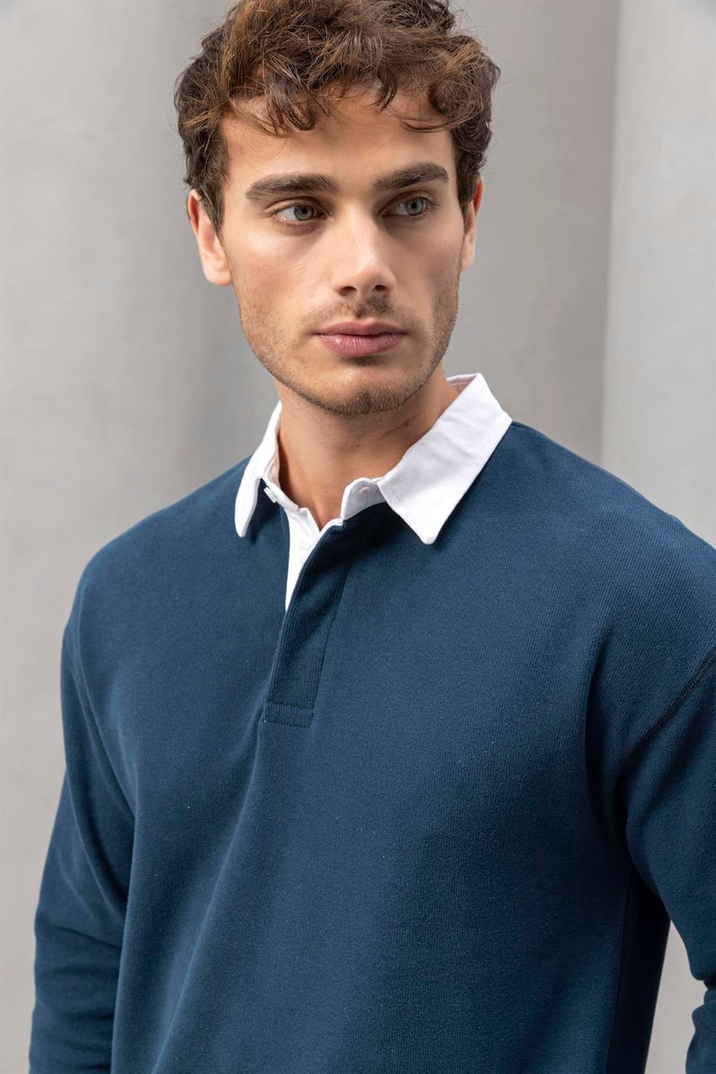 Sweat Homme Luis Col Polo en Maille Selanik
