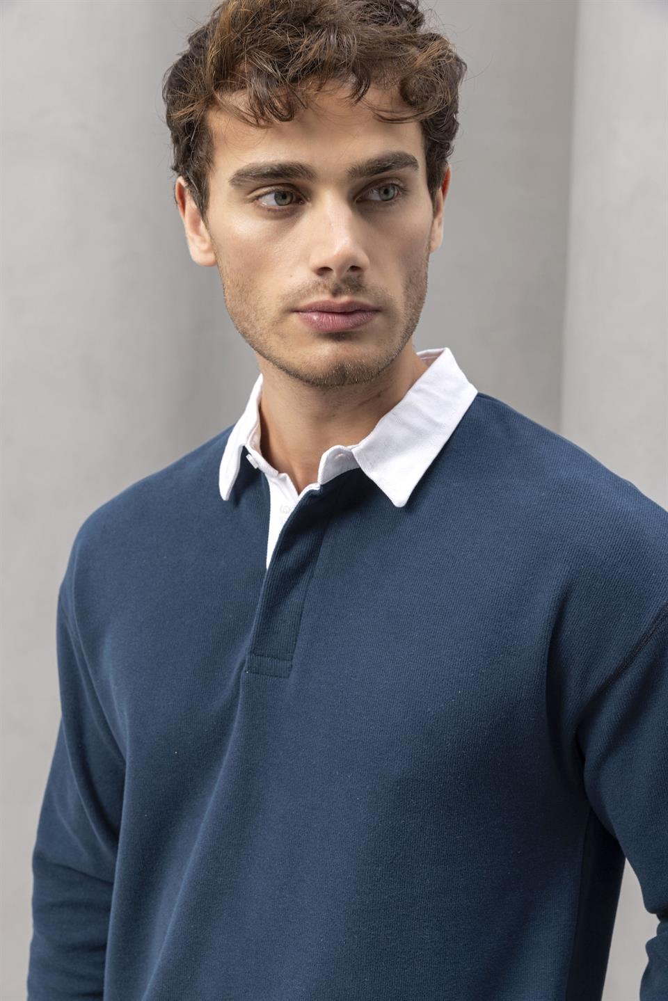 Sweat Homme Luis Col Polo en Maille Selanik