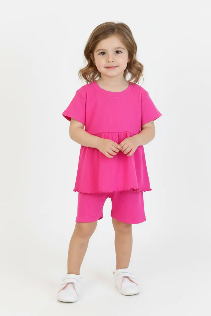 Ensemble Fille avec Short à Volants 2 Pièces