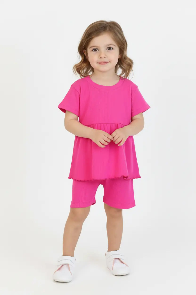 Ensemble Fille avec Short à Volants 2 Pièces