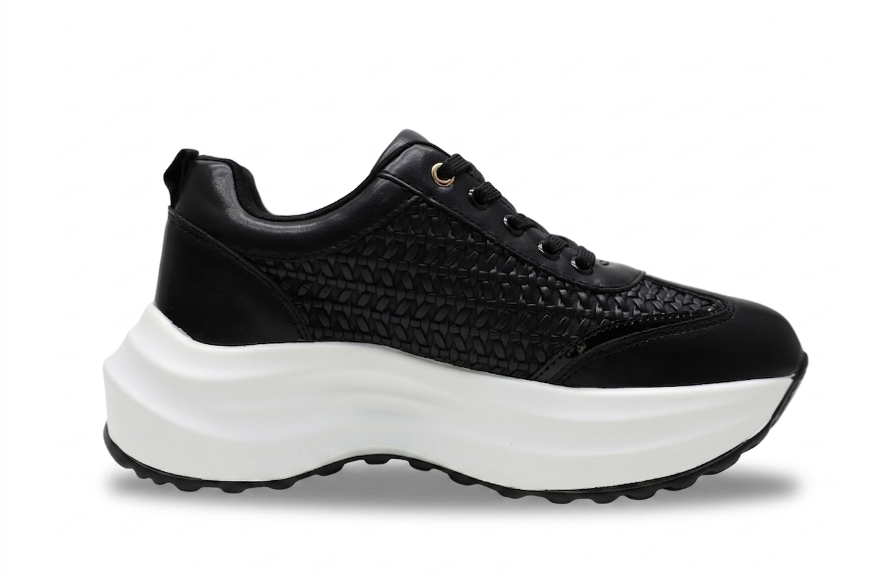 Baskets Plateforme Femme Chunky Effet Tressé Confortables