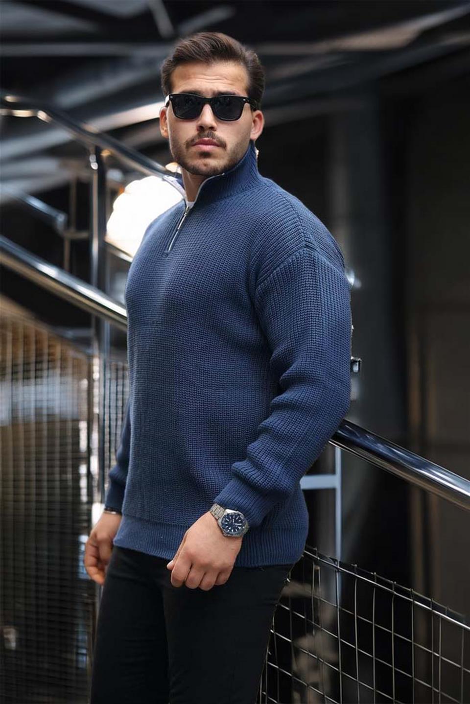Pull Homme Nolan Maille Selanik Demi-Zip Oversize