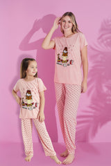 <tc>Ensemble de pyjama à manches courtes en viscose à motif Maman et Fille (vendu séparément)</tc>