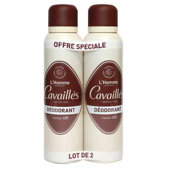 RC PACK DEO SOIN DERMATO HOMME 48H SS. SEL ALUM SPRAY 150ML X2 6884