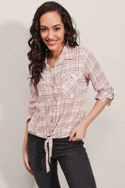 TEK CEP DESENLİ BAĞLAMALI GÖMLEK - Justyol