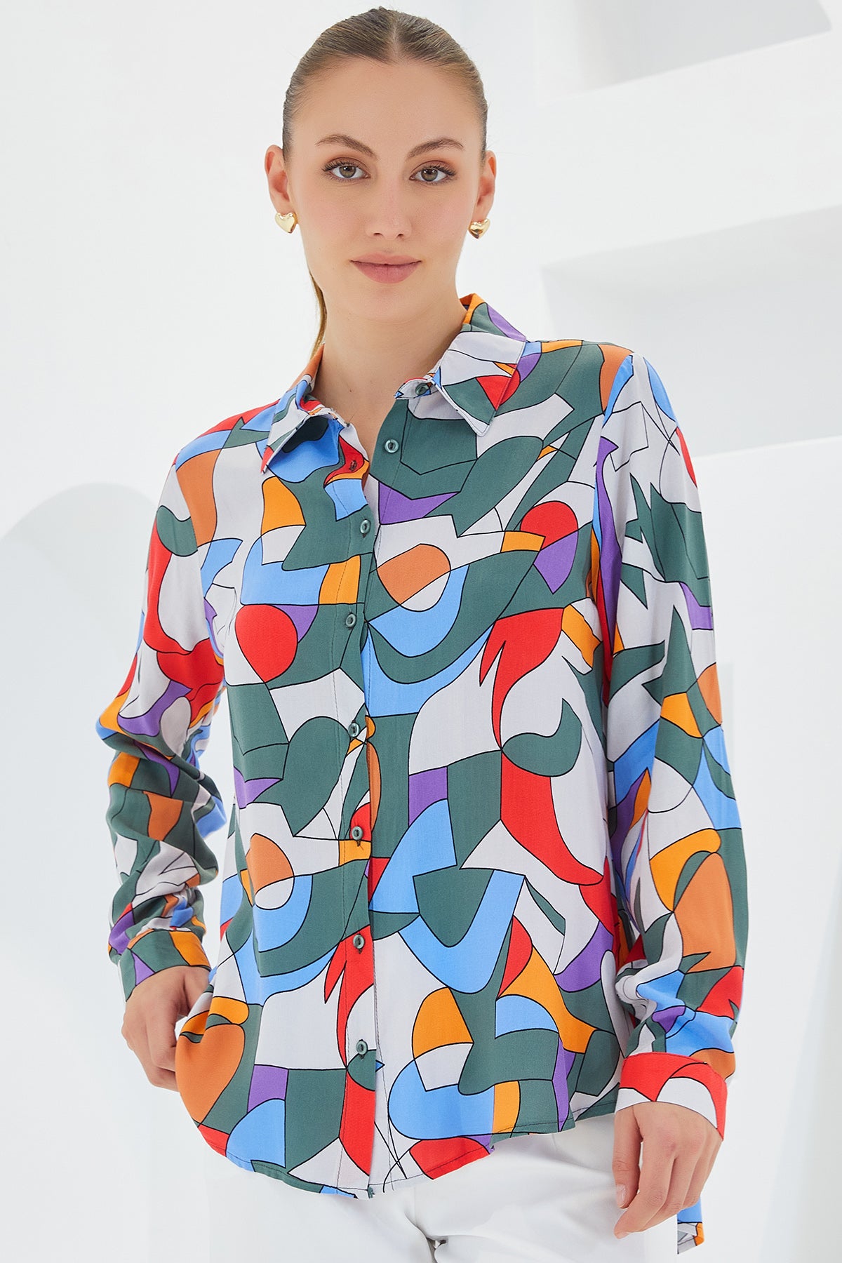 <tc>Chemise à motif graphique 3721.</tc>