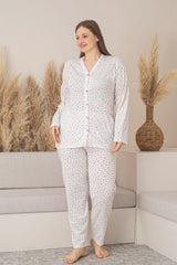 <tc>Ensemble de pyjama à fleurs en coton, à boutons sur le devant, grande taille X-Dreamy</tc>