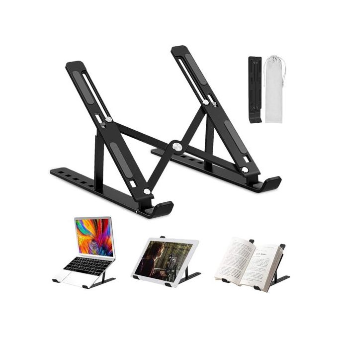 Support Pliable et Réglable pour Ordinateur Portable, Tablette et Smartphone