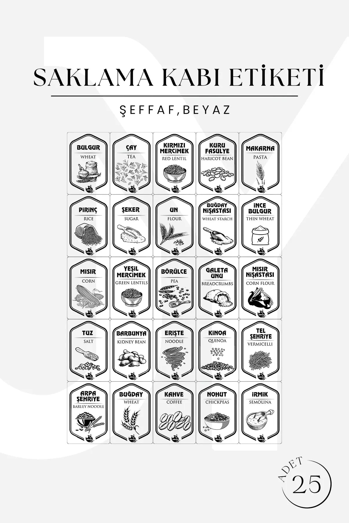 6'lı Mega Boy Etiketli Dikdörtgen Erzak Saklama Kabı Seti 3200ml Çay Şeker Saklama Kabı 3.2 Litre - Justyol