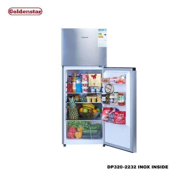 Golden Star Réfrigérateur Semi No Frost 320L Refroidissement Rapide, 2 ans garantie, DP320-2232 Inox Inside - Justyol